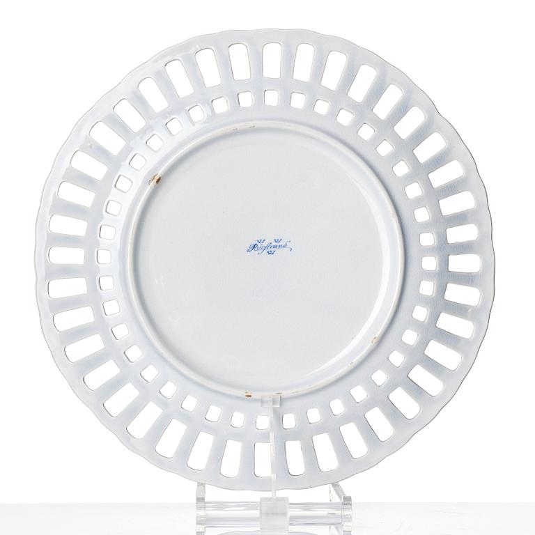 A Swedish latticed jugend flintware bowl and dish, Rörstrand, around 1900.