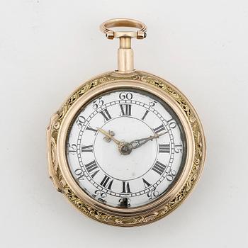 HERRFICKUR, förgyllt silver resp tvåfärgat guld, rokoko, Gabriel, London 1700-talets andra hälft. Tot ca 83 gram.