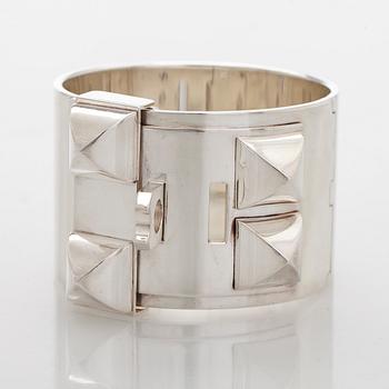 Hermès, a sterling silver 'Collier de Chien' bracelet.