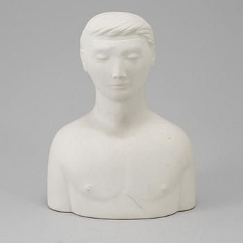 STIG LINDBERG figurin i parian, "Mannen med masken", Gustavsberg 1970-tal. Modellen formgiven 1944.