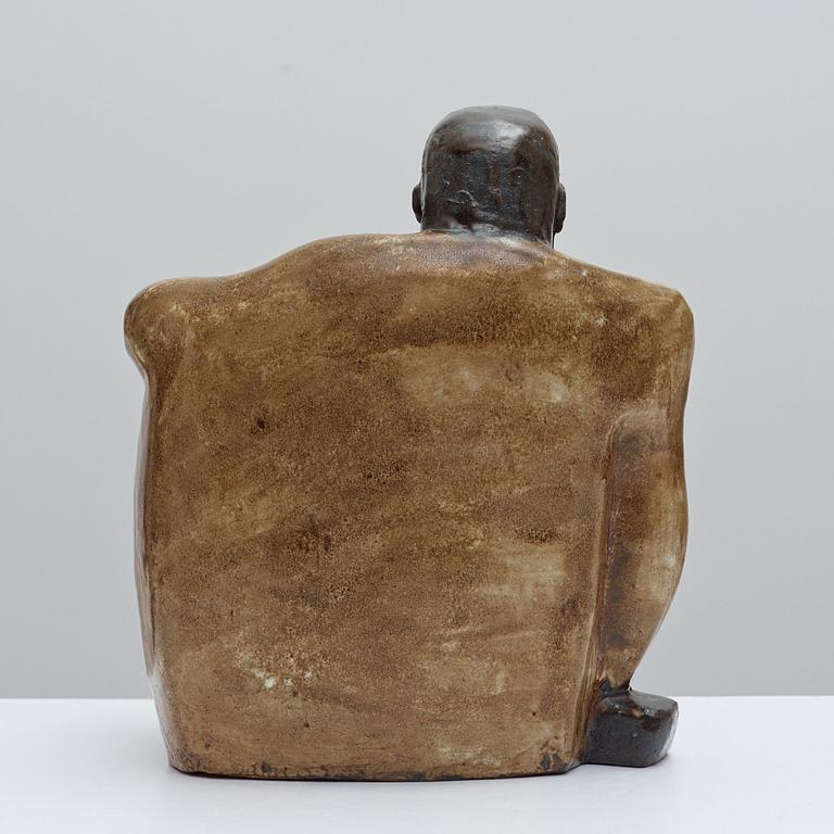 An Åke Holm 'Jeremiah the thinker' stoneware sculpture, Höganäs 1950's.