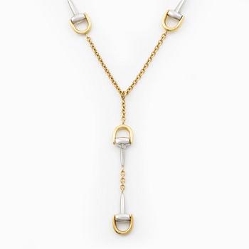 Collier 18K guld och vitguld, med motiv av hästbett.