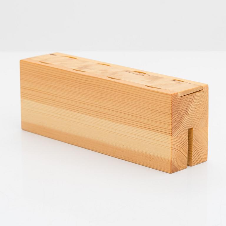 Jorma Vennola, snapsilaseja, 4 kpl, "Kuusi"-sarja, alkuperäisessä puukotelossa, Iittala. 1980-luku.