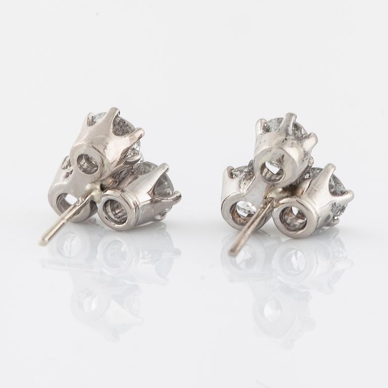 A pair of old cut diamond earrings.