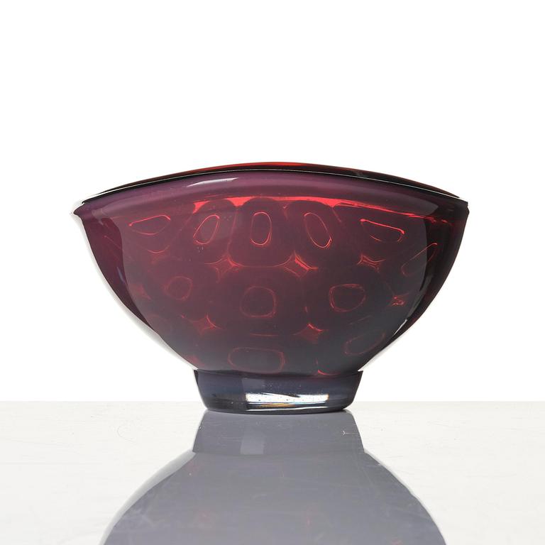 Sven Palmqvist, a "double" ravenna glass bowl, Orrefors 1953, no 530.