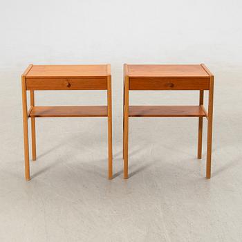 Bedside tables, a pair, mid-20th century.