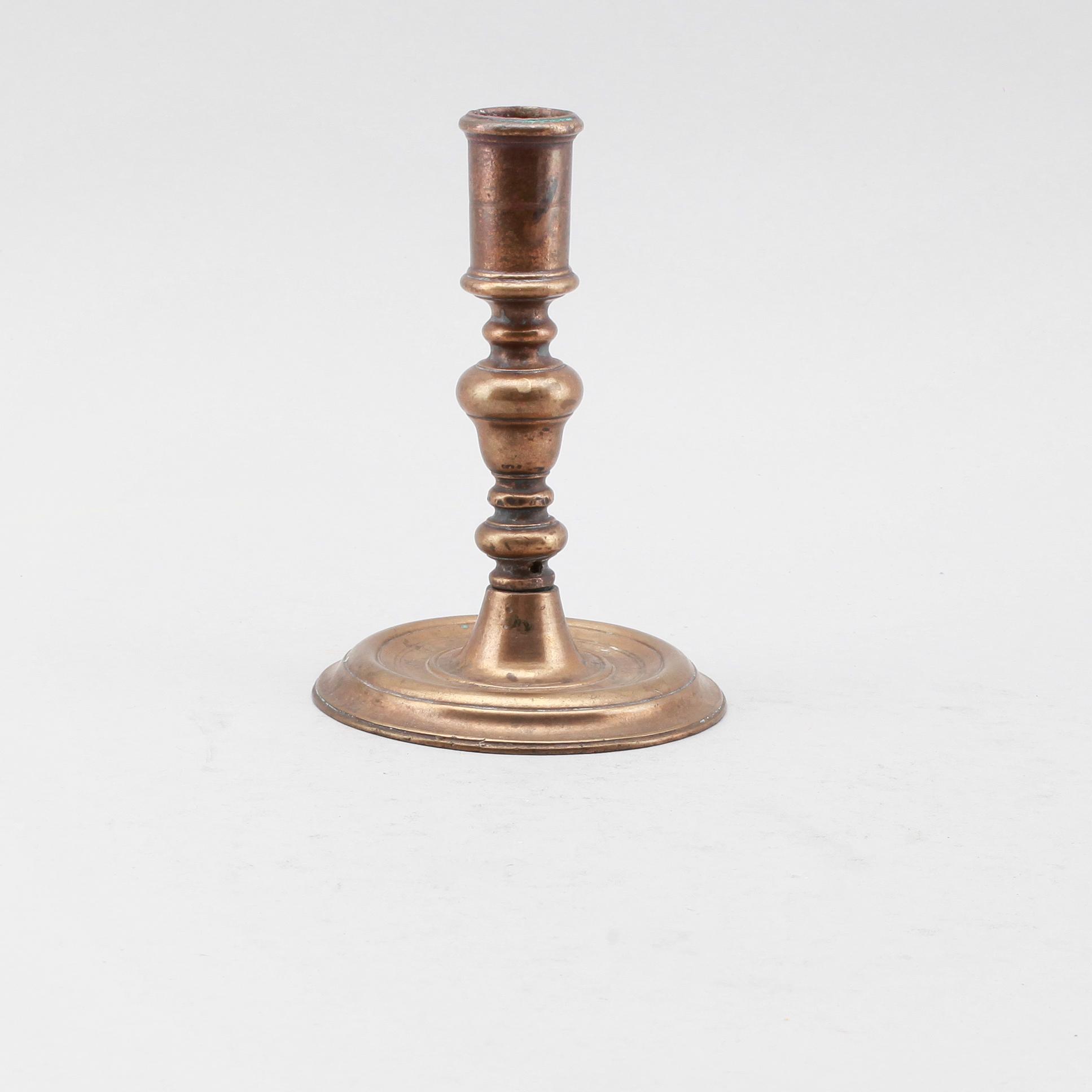 LJUSSTAKE, mässing, barock, 1700-tal.