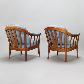 A pair of Swedish 'Andorra' easy chairs, Bröderna Andersson, Ekenässjön AB, latter half of the 20th century.