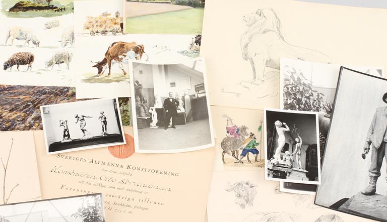 OTTO STRANDMAN, konstnärsrelaterat material, ca 90 persedlar.
