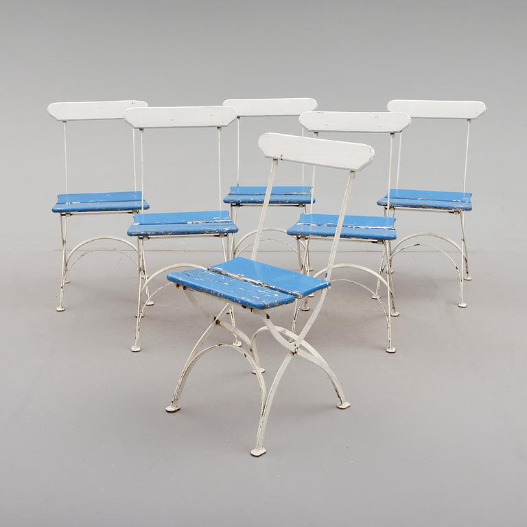 TRÄDGÅRDSSTOLAR, 6 st, Grythyttan, 1900-talets andra hälft.