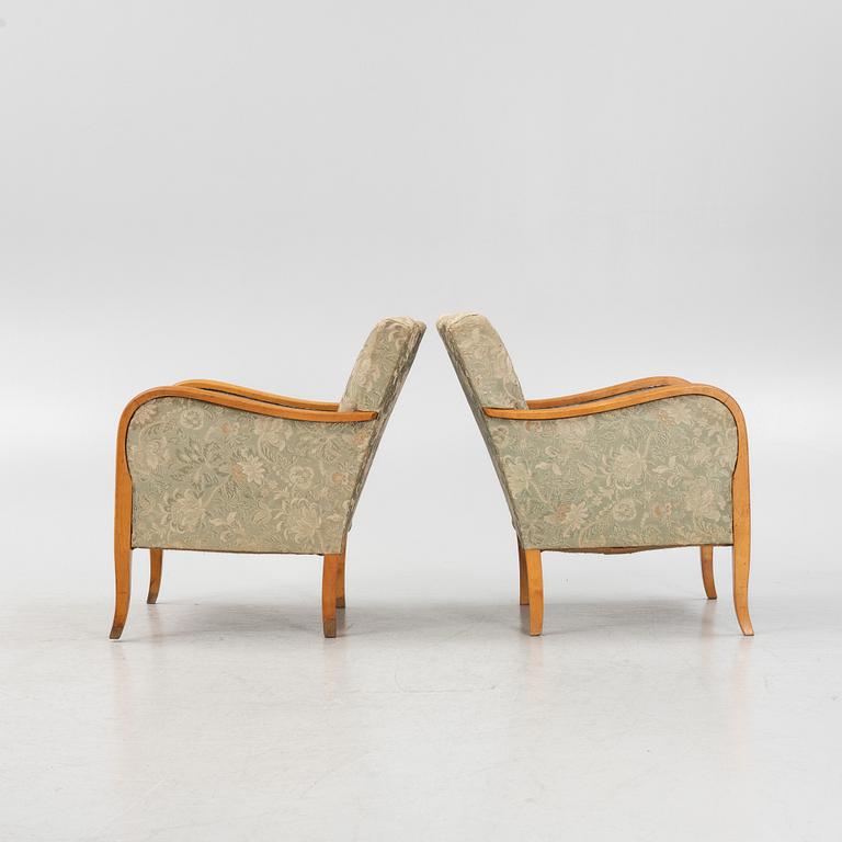 A pair of armchairs, 1930's/40's.