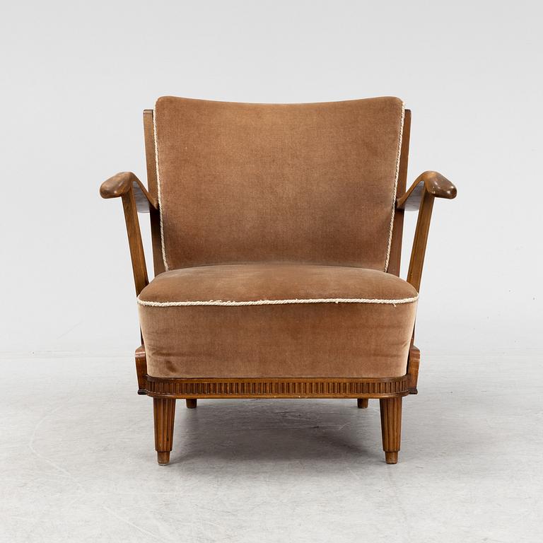 Svante Skogh, fåtölj, Swedish Modern, Förenade Möbelfabrikerna, Linköping, 1940-tal.