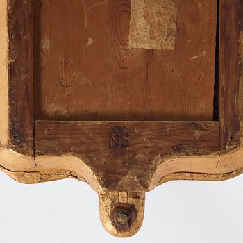 Spegellampetter, för två ljus, ett par, av Nils Sundström (spegelmakare i Stockholm 1754-1781), Rokoko.