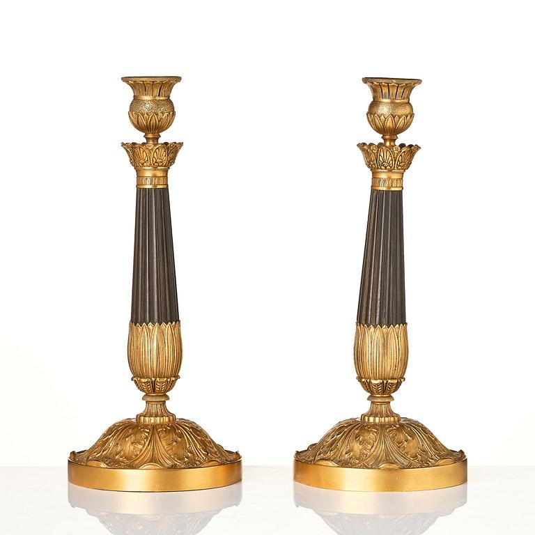 Ljusstakar, ett par, Frankrike, tidigt 1800-tal, Empire.