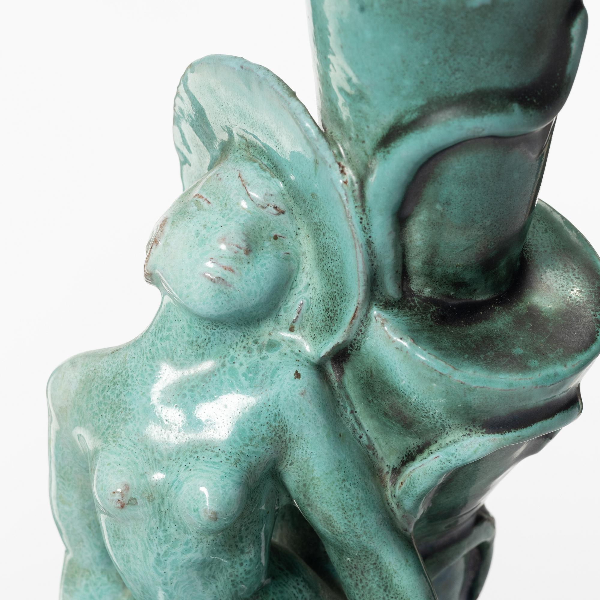 Allan Ebeling, a glazed ceramic table lamp, Torshälla 1932.