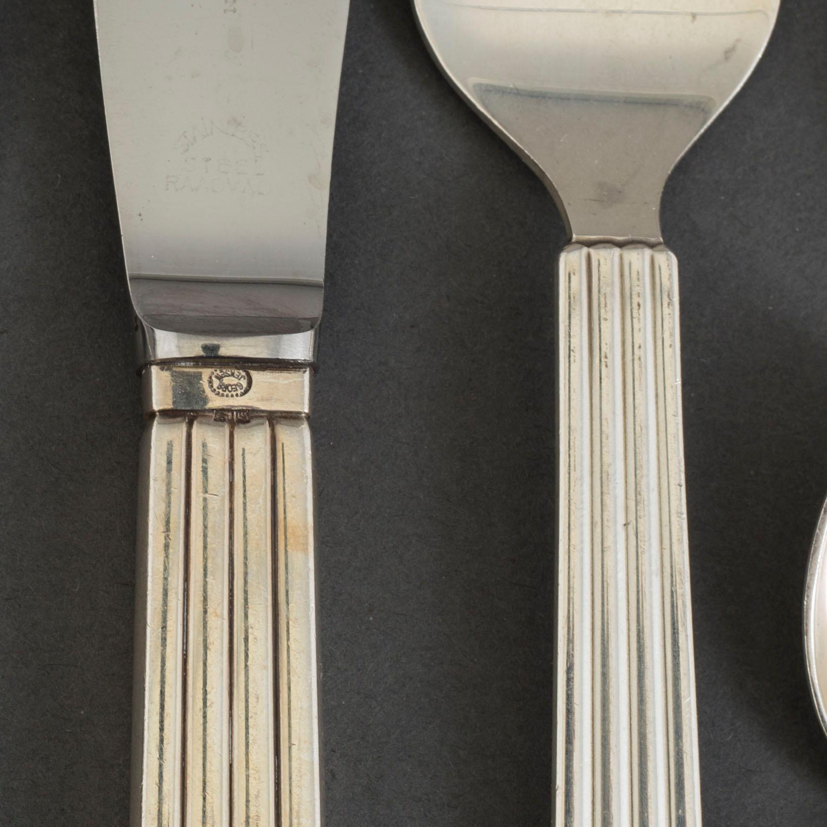 SIGVARD BERNADOTTE, bestickservis, 41 delar, silver, "Bernadotte", Georg Jensen, Danmark, 1900-talets andra hälft.