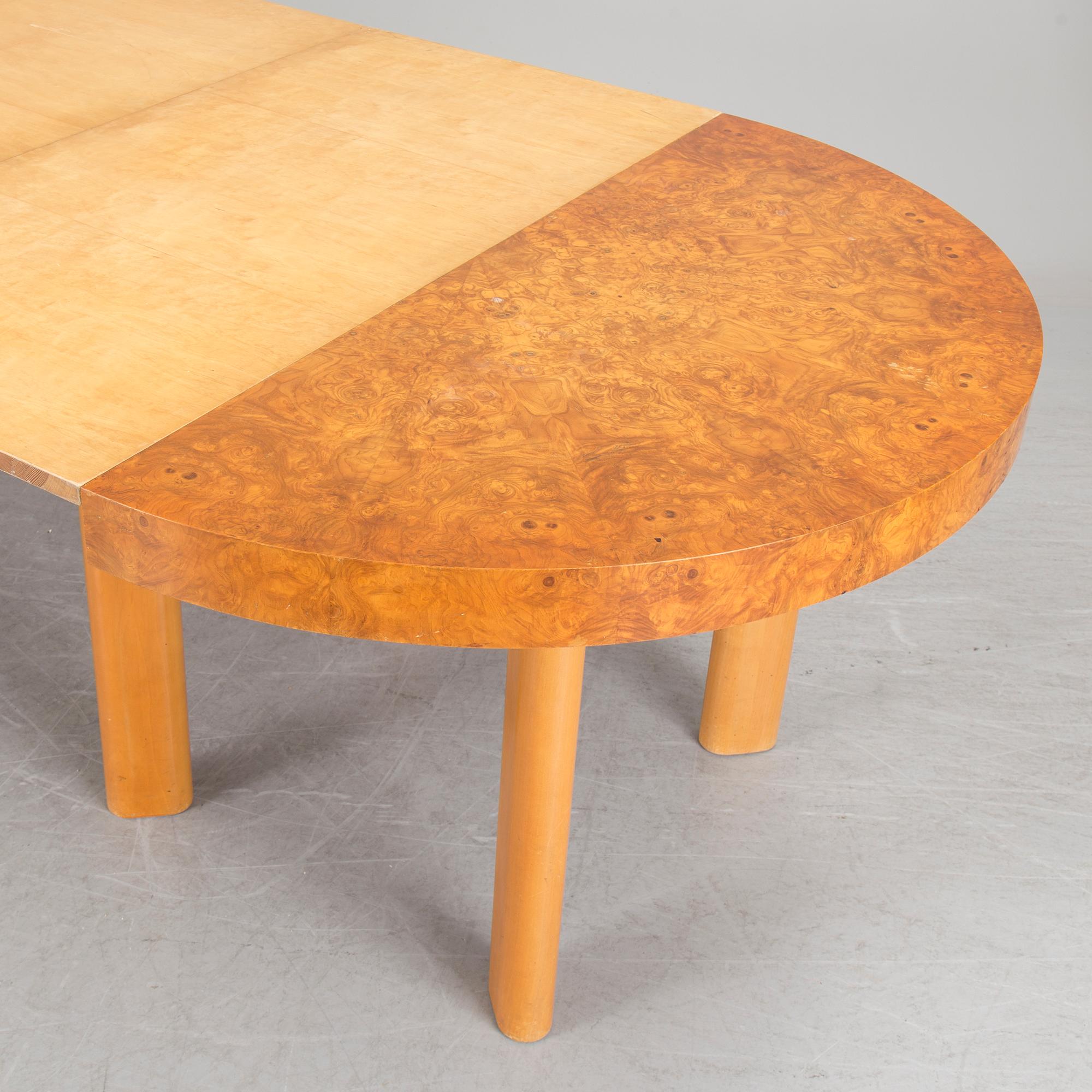 A set of eight chairs and a dining table 'Birka' by Axel Einar Hjorth, Nordiska Kompaniet, 1930s.