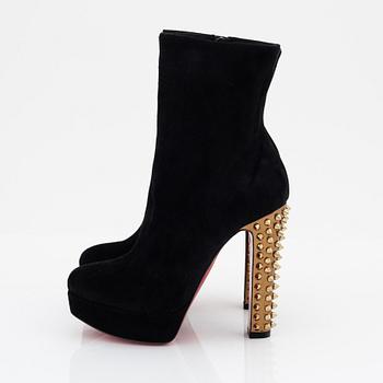 Christian Louboutin, a pair of suede and studs boots, size 36 1/2.