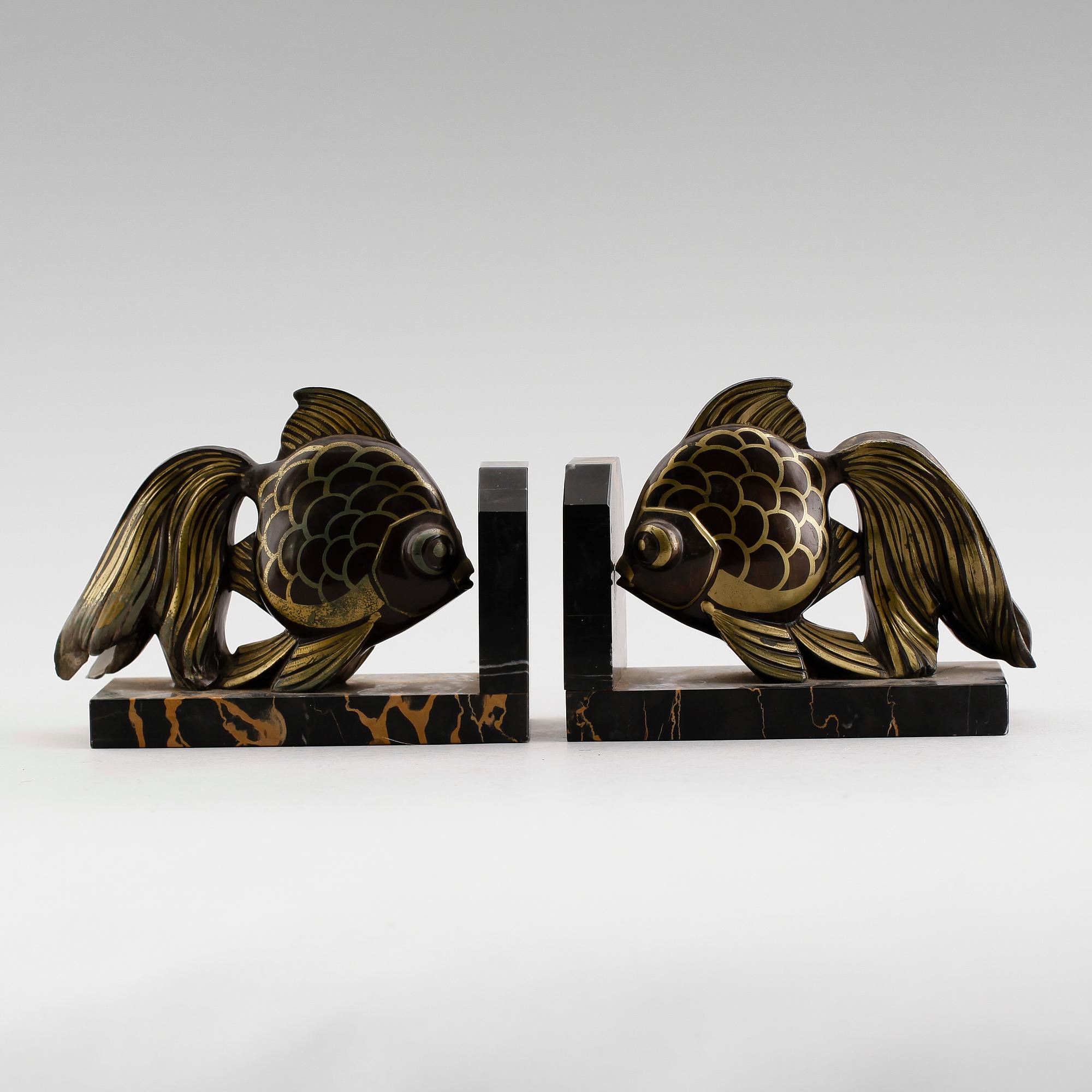 BOKSTÖD, 1 par, art deco, Aliber, Frankrike, 1900-talets första hälft.