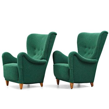 255. Otto Schulz, two easy chairs for Boet, Gothenburg 1940's.