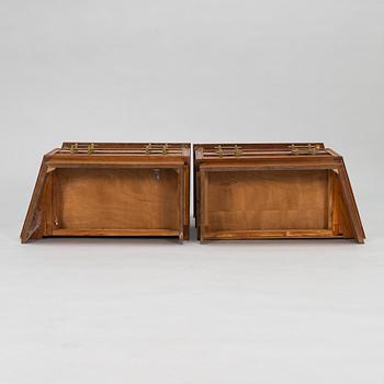A pair of bed side tables, 1960s-70s.