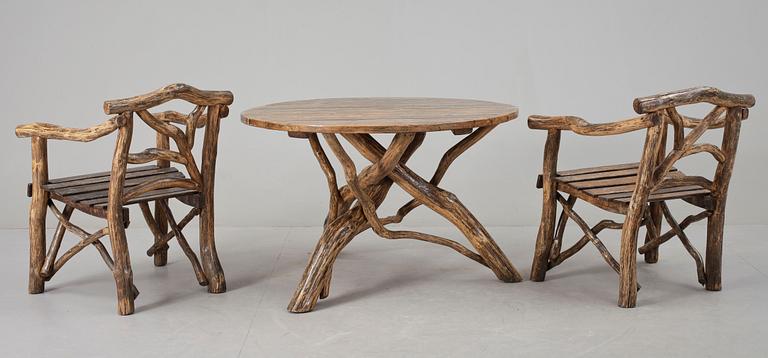 TRÄDGÅRDSMÖBEL, 5 delar, tidigt 1900-tal.