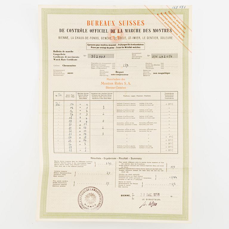 Rolex, Explorer, "Nobel family", "Radium Chapter ring OCC Dial", ca 1956.