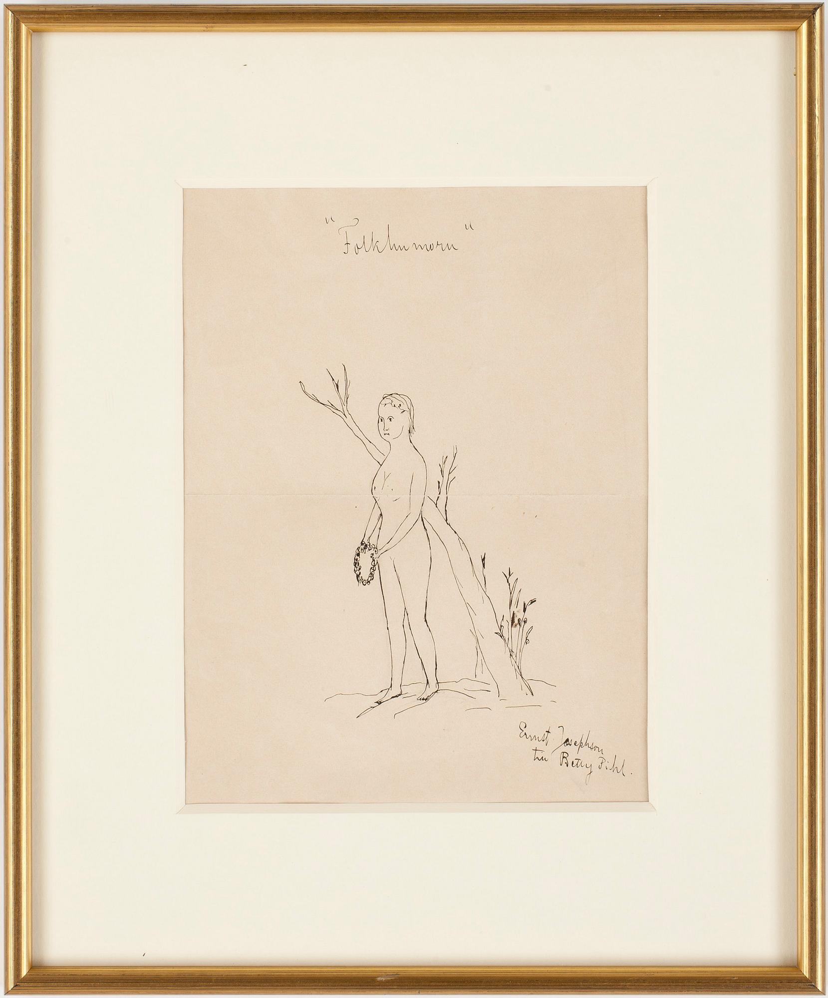 ERNST JOSEPHSSON, teckning, sign.