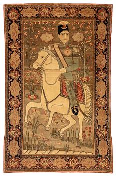 376. An antique Souf Kashan so called Mohtasham rug, ca 196,5 x 128,5.