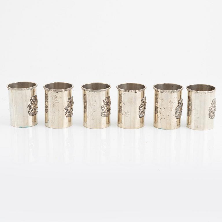 Part silver, 14 pieces, including Eric Löfman, goblets, silver, MGAB, Uppsala, 1971. Sweden and Ethiopia.