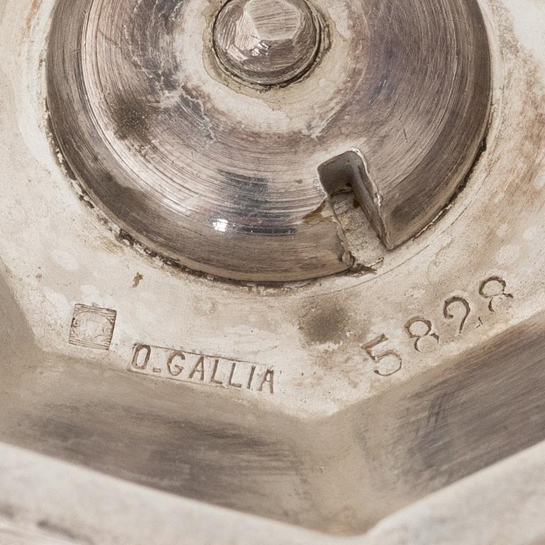 Kaffeservis, 5 delar, nysilver, Christofle Orfèvrerie Gallia, Paris, Frankrike, 1930-tal.