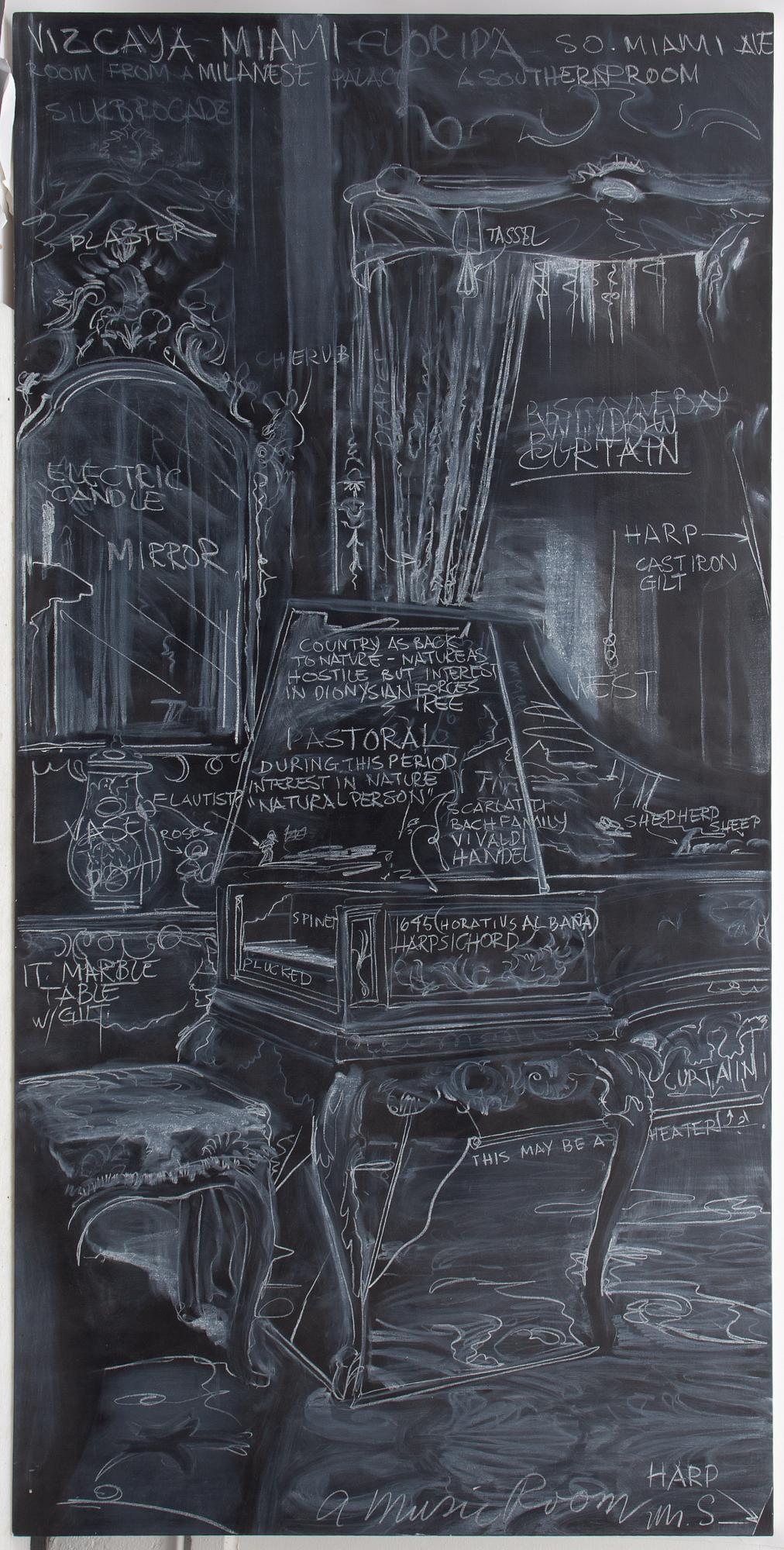 Ben Schonzeit, "Music Room: Blackboard Diptych".