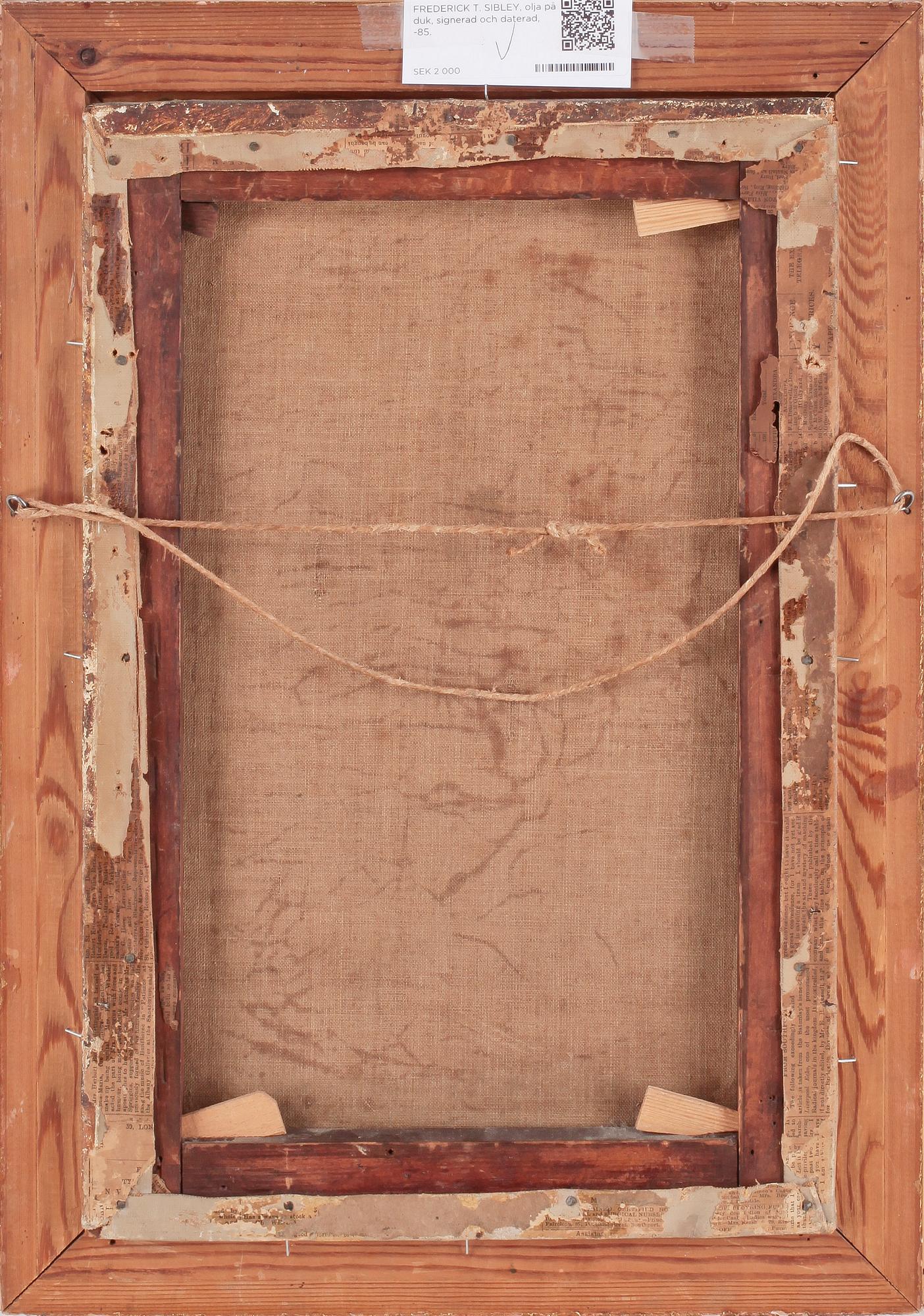 FREDERICK T. SIBLEY, olja på duk, signerad och daterad, -85.