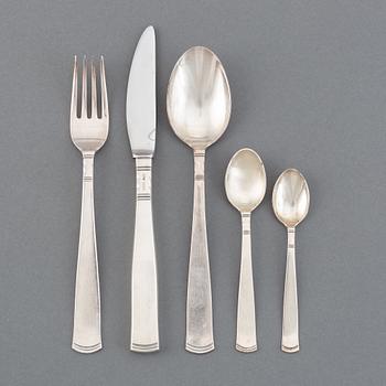 Jacob Ängman, a part 'Rosenholm' silver cutlery, Gab, third quatyer of the 20th century (114 pieces).
