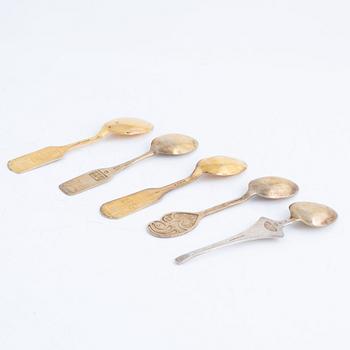 Anton Michelsen, Christmas cutlery, 13 pieces, gilded sterling silver and enamel, Denmark.