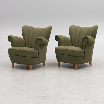 Armchairs, a pair, Swedish modern, first half of the 20th century.