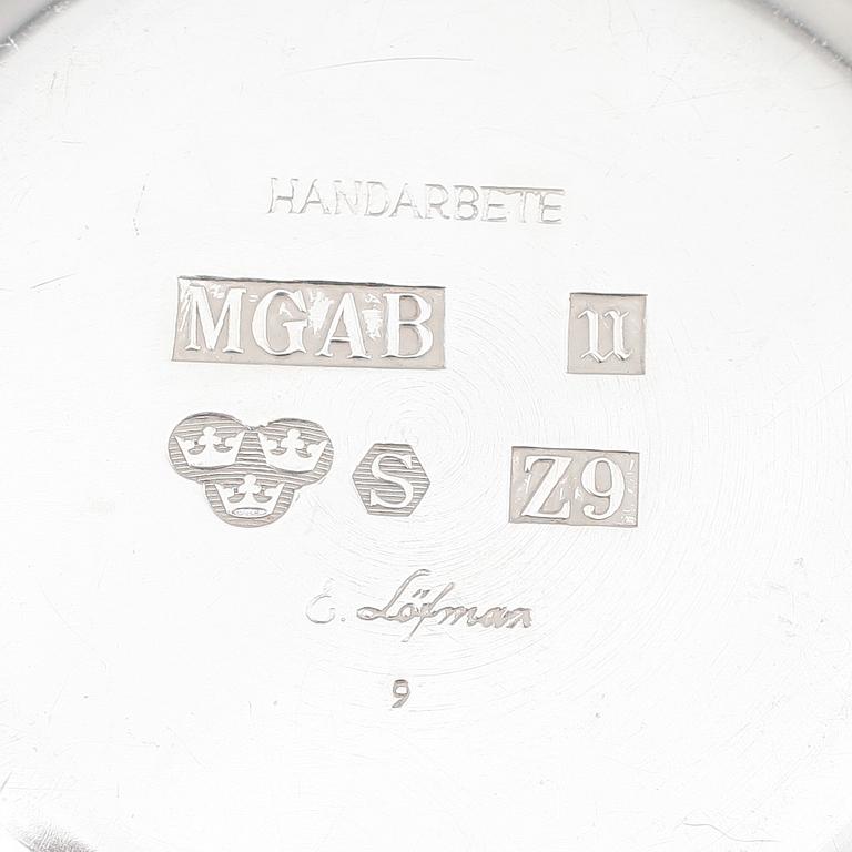 LOCKBURKAR, 2 st, silver, Löfman, MGAB, Uppsala 1974 och 1976. Vikt ca 207 g.