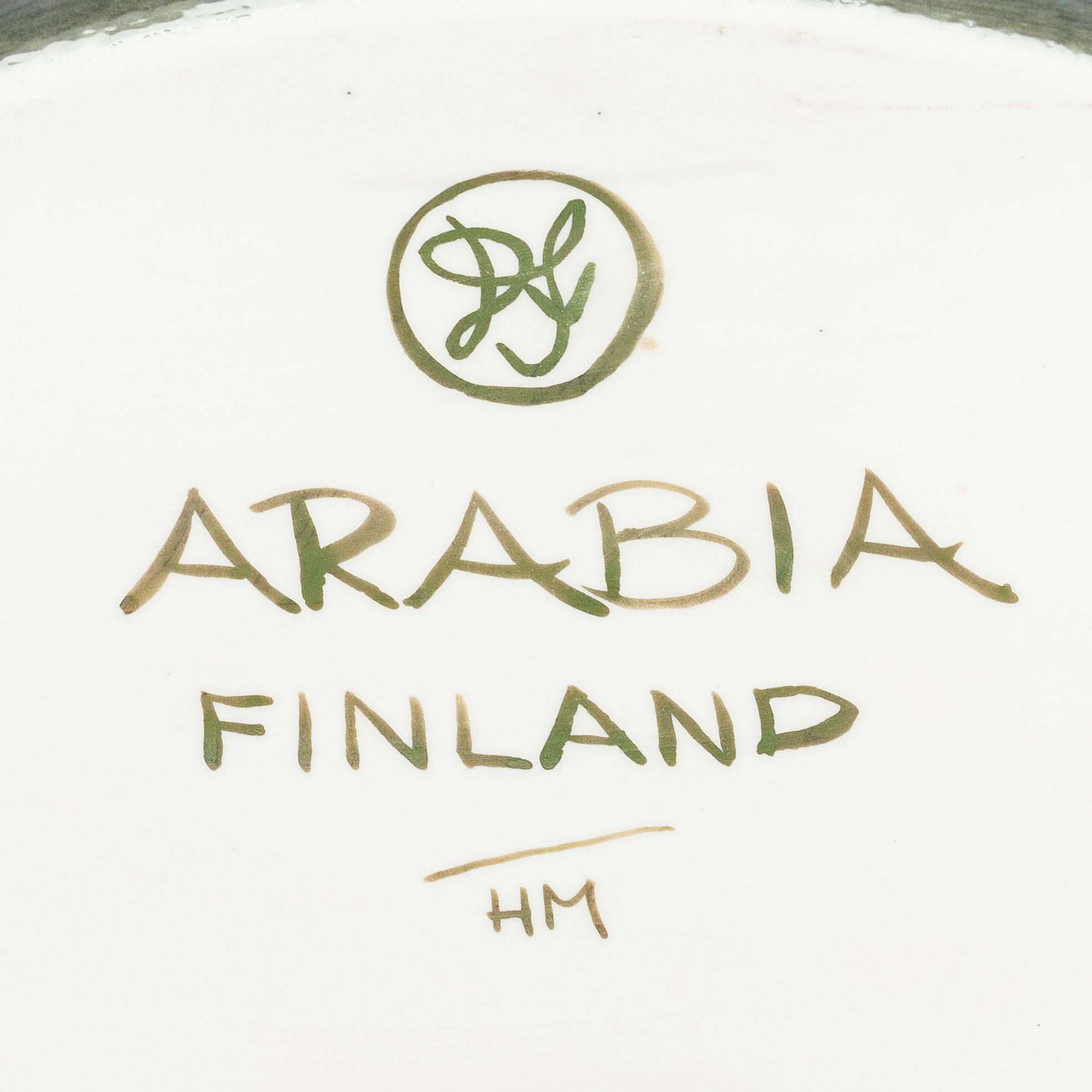 Dorrit von Fieandt, a porcelain bird tureen and a serving dish, monogram signed. Arabia, Finland 1980s.