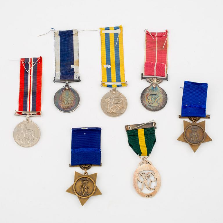 MILITÄRA MEDALJER, 6 st, Storbritannien.