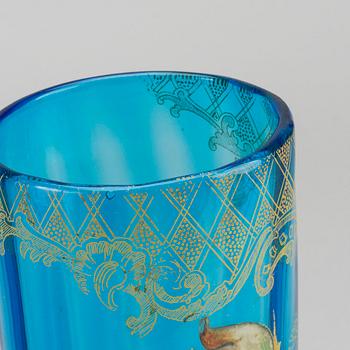 THEODORE LEGRAS, ascribed, handpainted Art Nouveau glass vase.