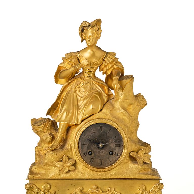 A mantle clock, presumably french, second half of the 19th century.
