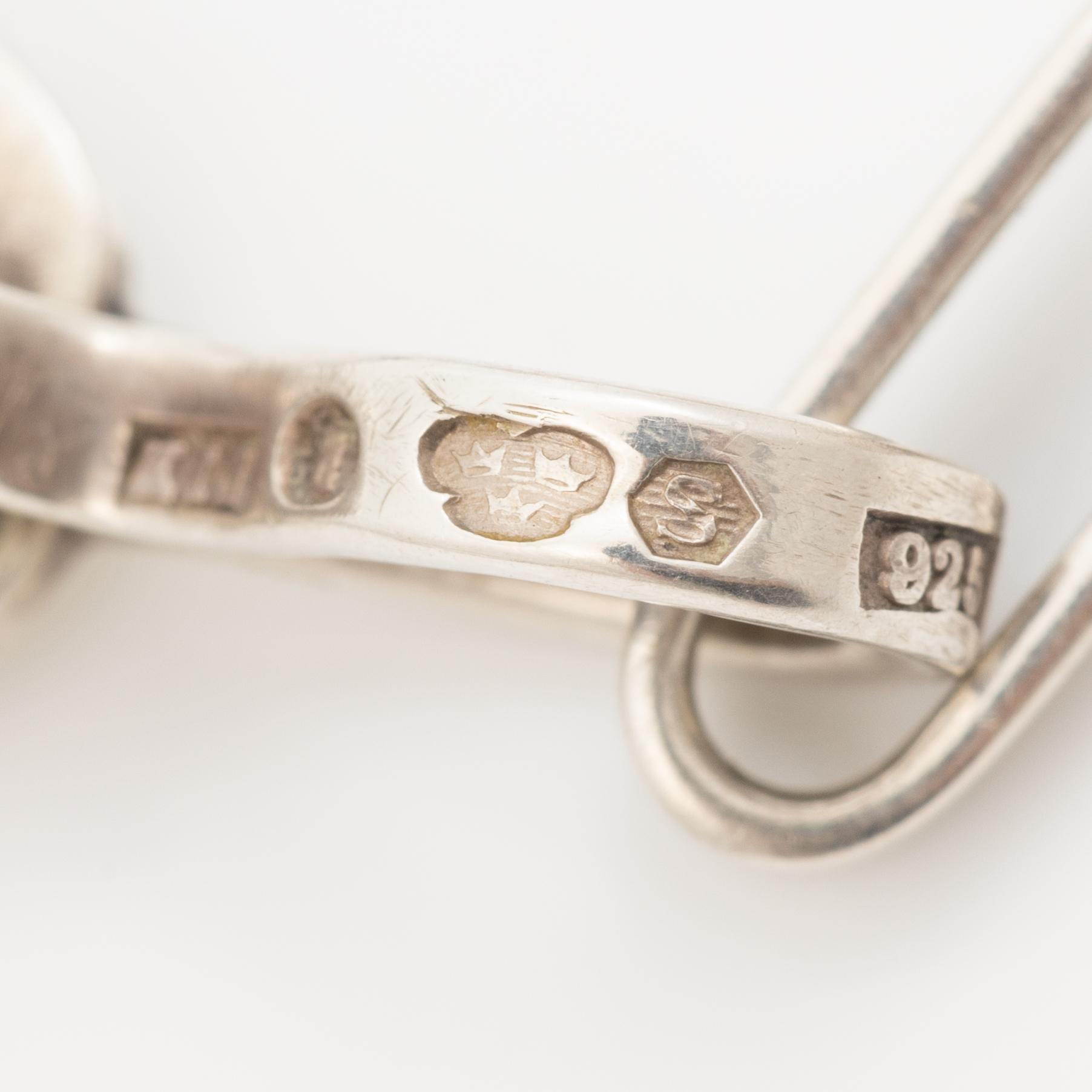 Karl-Ingemar Johansson, collier och armband, silver,