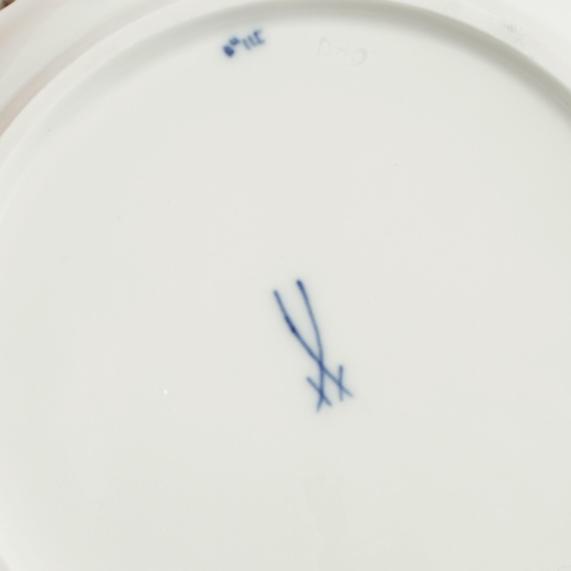 SERVISDELAR, 7 st, porslin, Meissen, 1900-talets andra hälft.