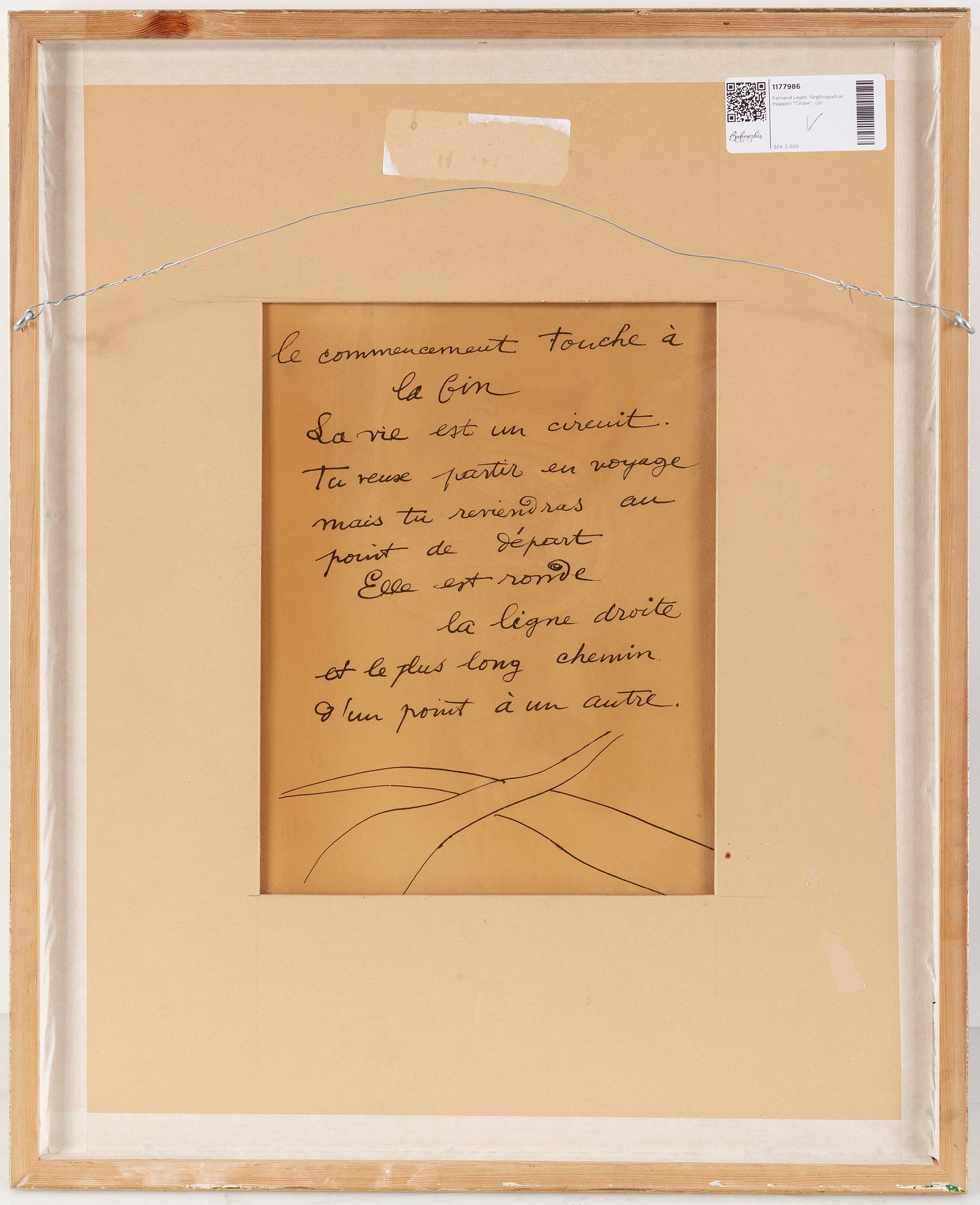 FERNAND LÉGER, lithograph in colour, from "Cirque", 1950, bears signature.