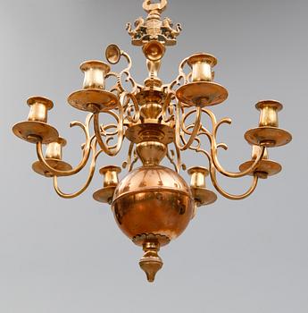 LJUSKRONA, mässing, barockstil, 1900-talets andra hälft.