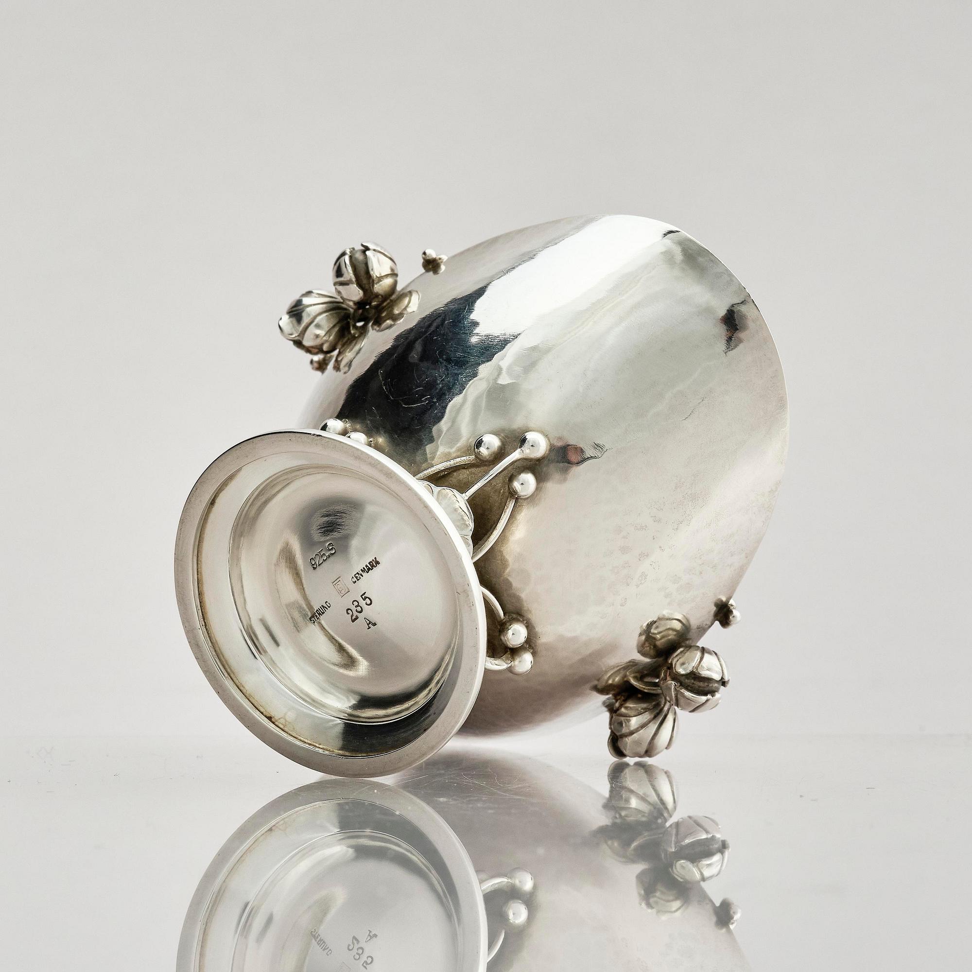 Georg Jensen, a sterling silver salt cellar, Copenhagen, Denmark 1933-1944.