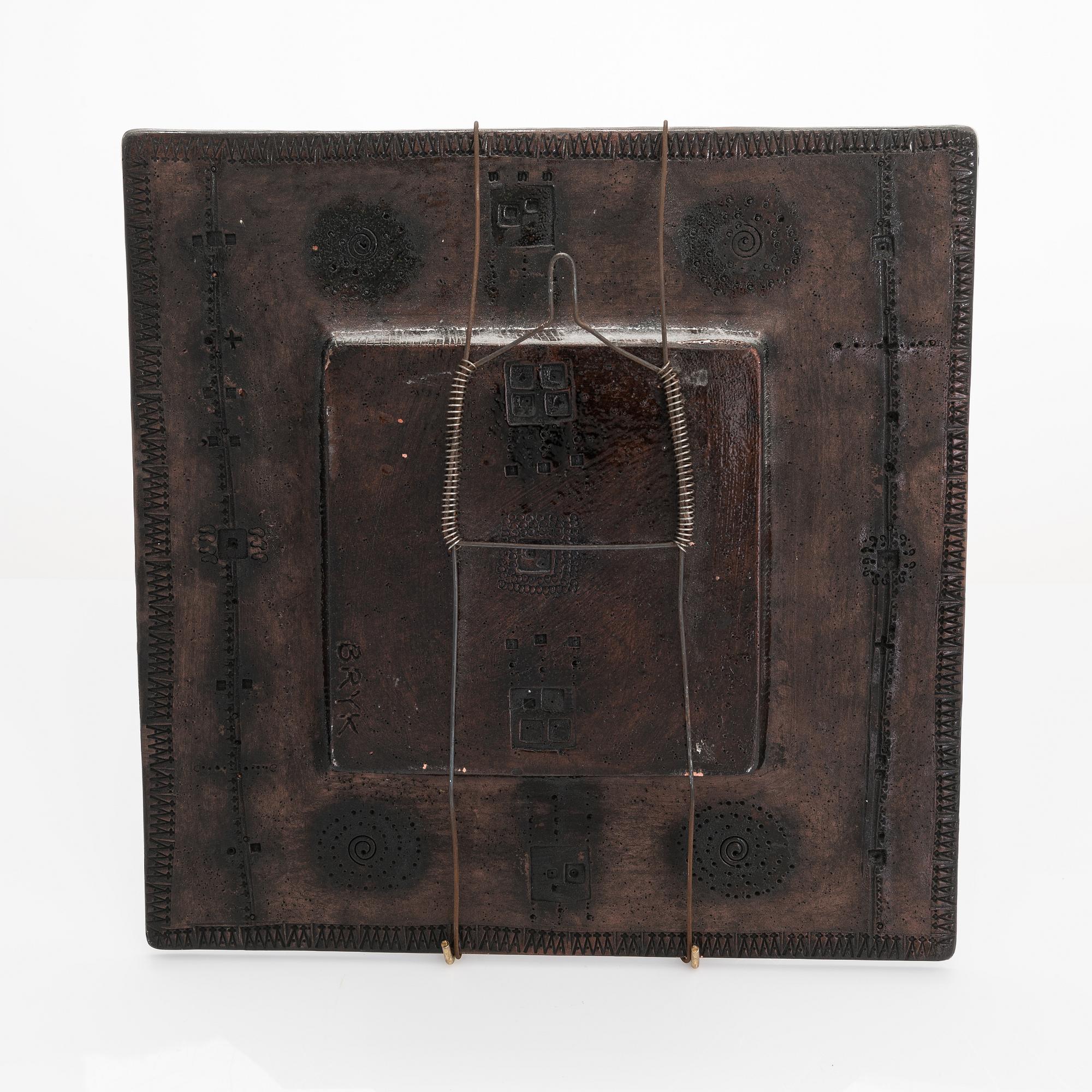 Rut Bryk, relief, stengods, signerad BRYK.