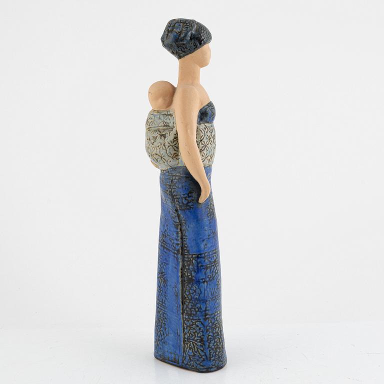 Lisa Larson, a stioneware sculpture, "Kvinna med barn", Rörstrand, Sweden.