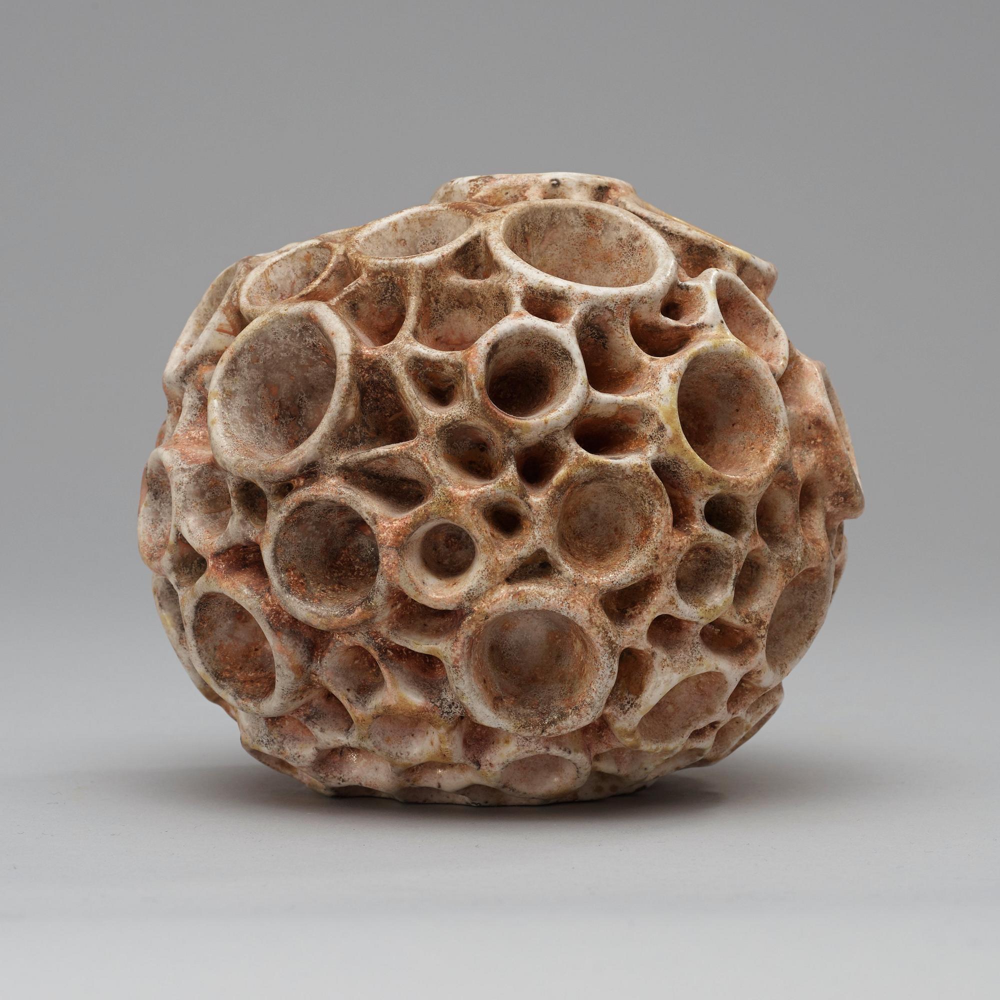 A Hans Hedberg faience sponge, Biot, France.