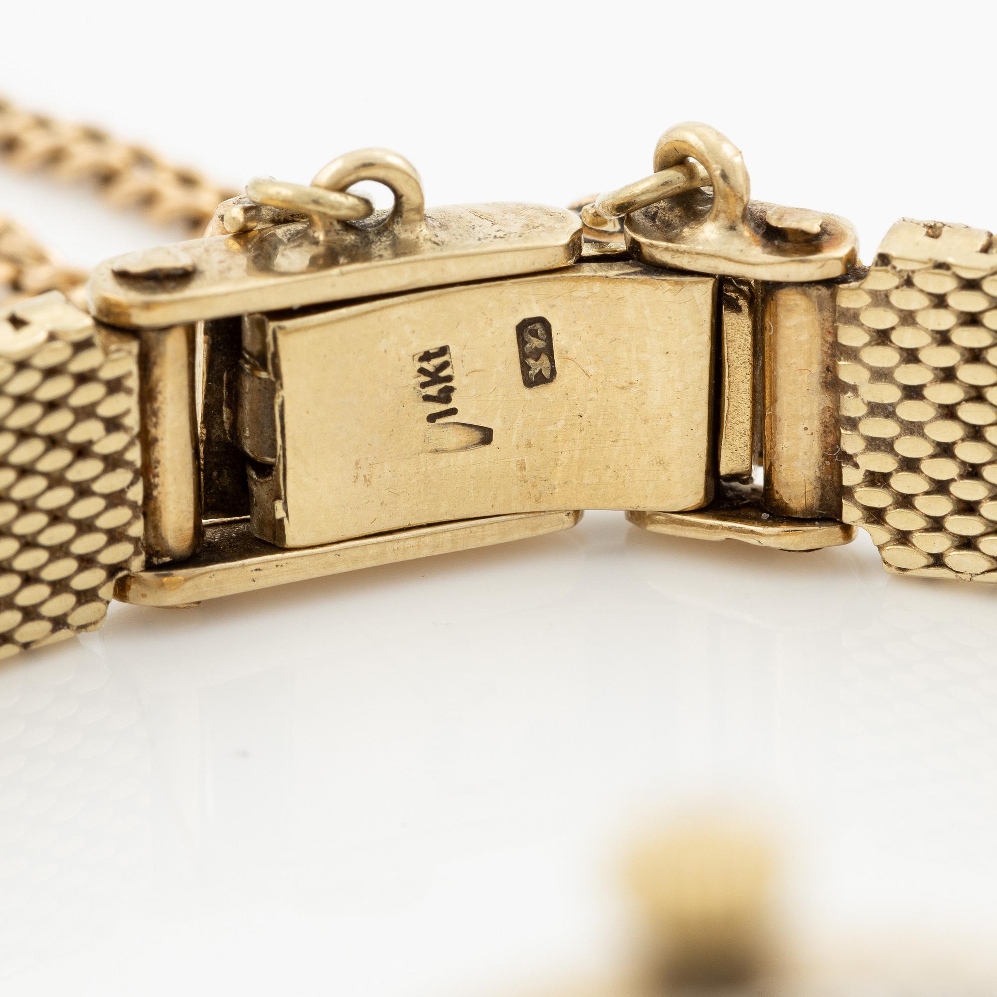 Wristwatch, 14K gold, 20 mm.